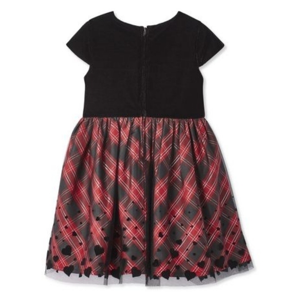 NWT George Toddler Girls Flocked Mesh and Plaid Skirt Dress - Picture 3 of 10